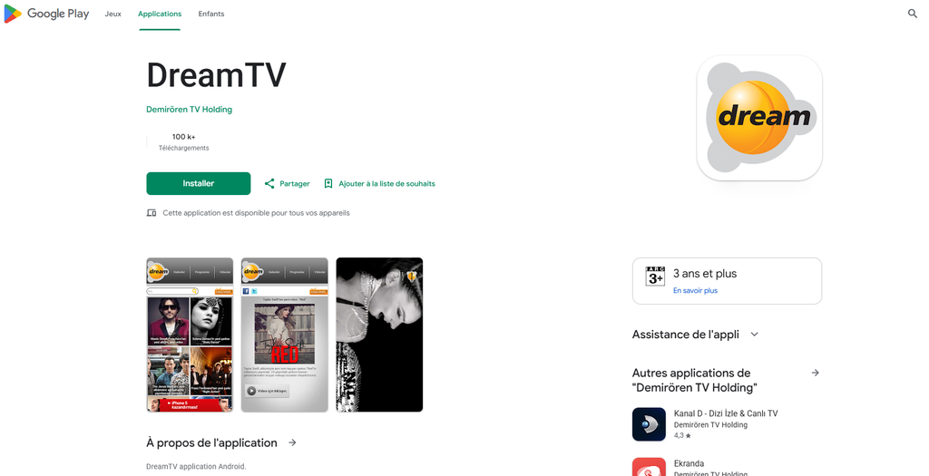 Dream TV sur Android TV